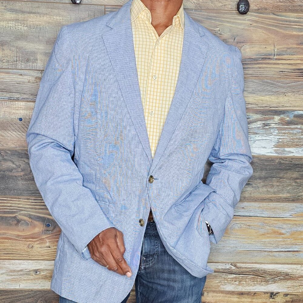 J. Crew Ludlow Slim Somelos Portugal Cotton Linen Dual Vent Jacket Blazer 42L - Picture 9 of 12